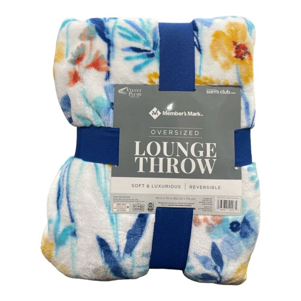 Lola Floral - Member's Mark Oversized Reversible Soft Lounge Throw Blanket, 60"